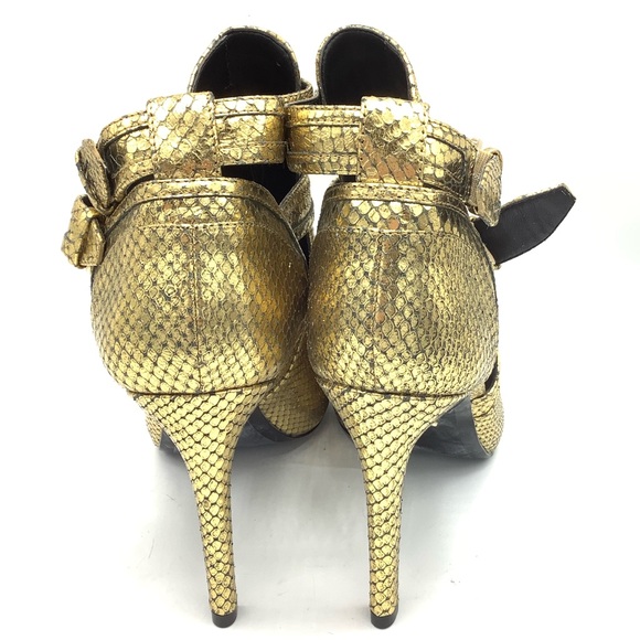 MICHAEL Michael Kors Gold Peep Toe Heels - Picture 4 of 9